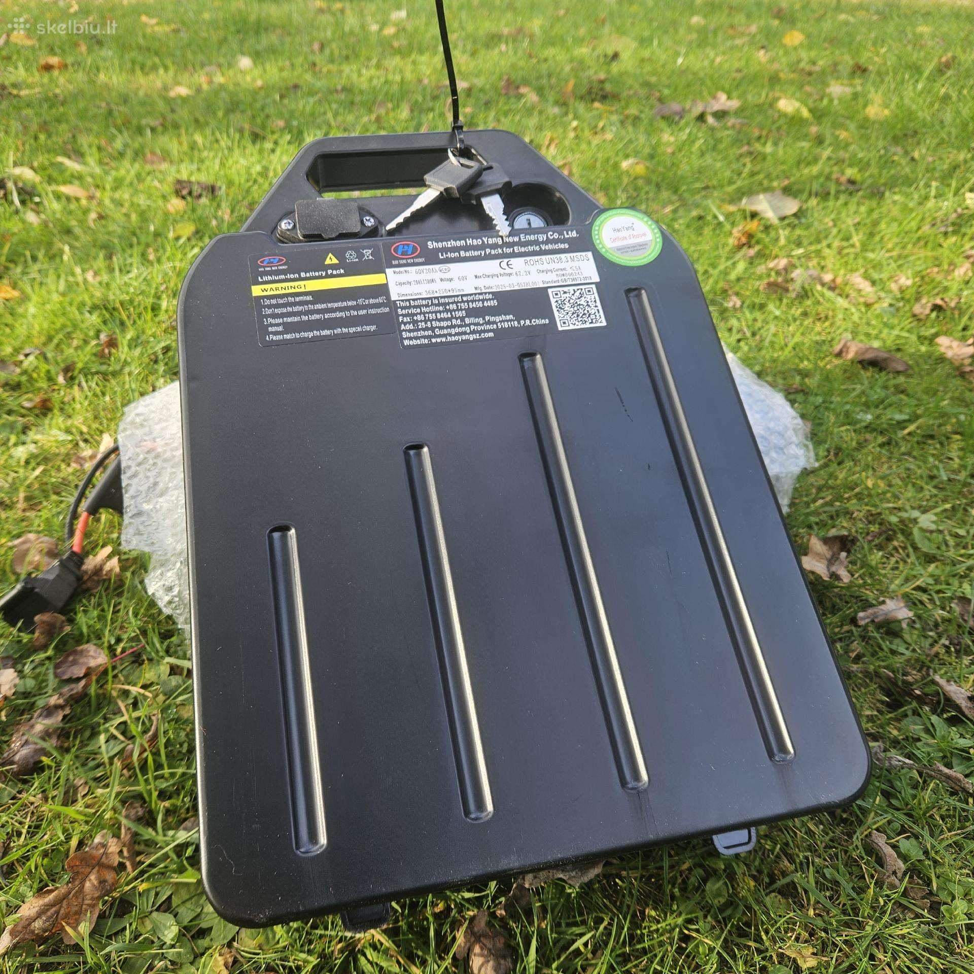 Citycoco baterija 60V 20Ah Li-ion elektriniam čioperiui su raktu