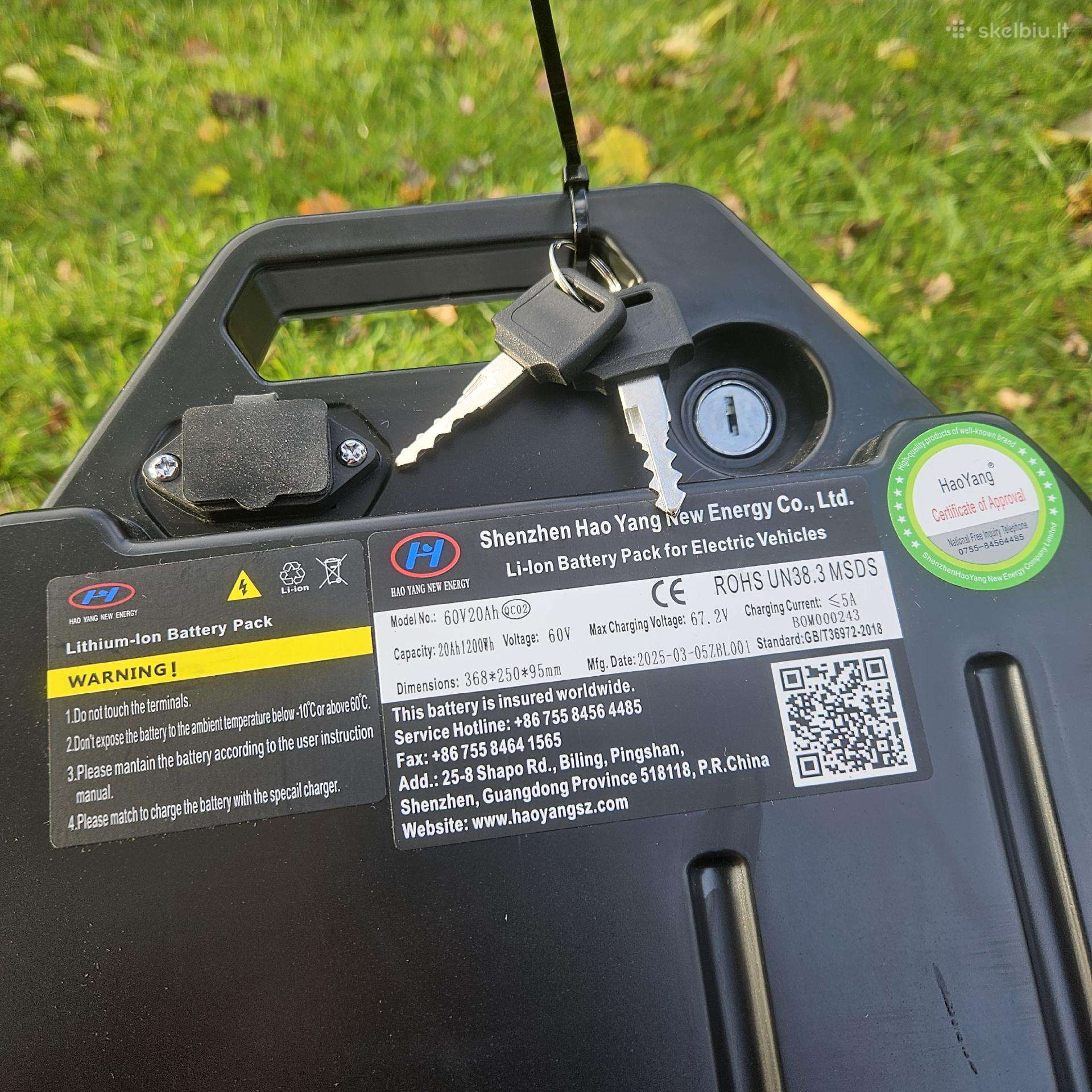 Citycoco baterija 60V 20Ah su raktu