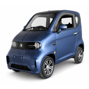 Elektrinis mini automobilis Ekomoto J7 mėlynos spalvos su uždara kabina