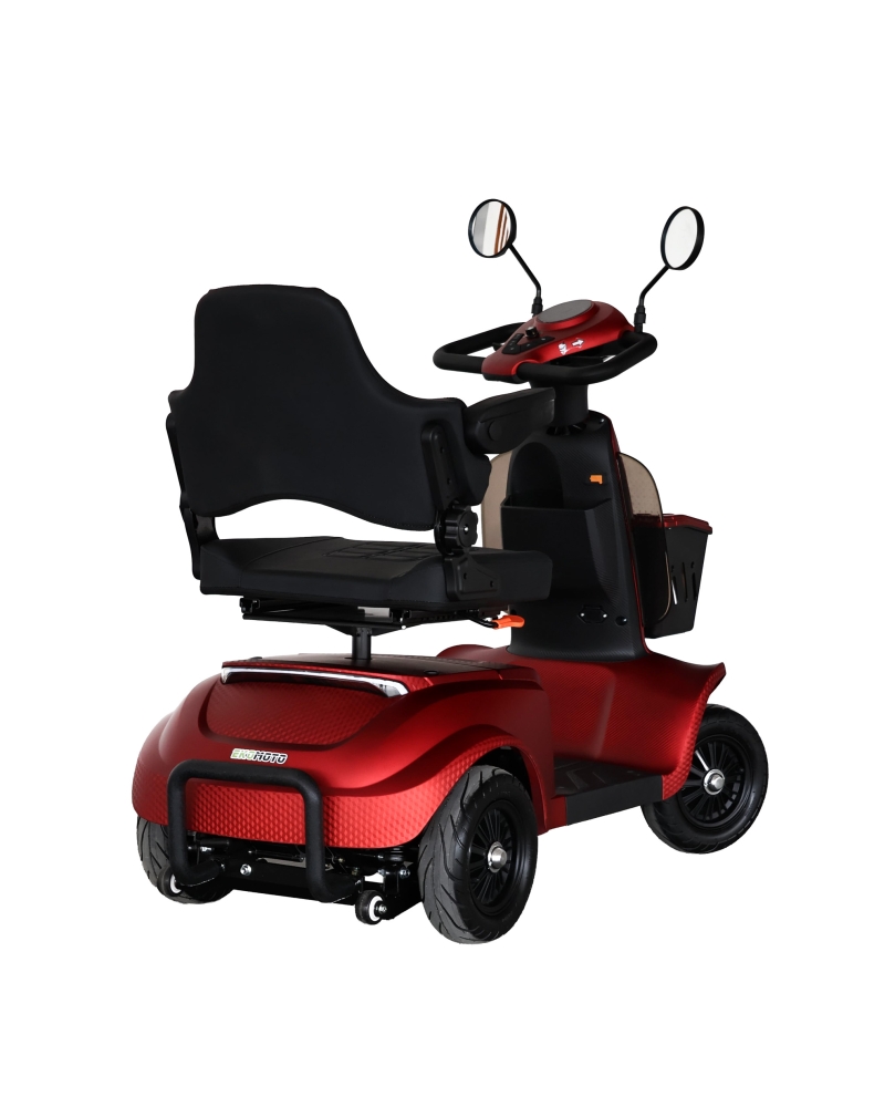 Raudonas elektrinis mobilumo motoroleris Spirit-3 senjorams ir neįgaliesiems