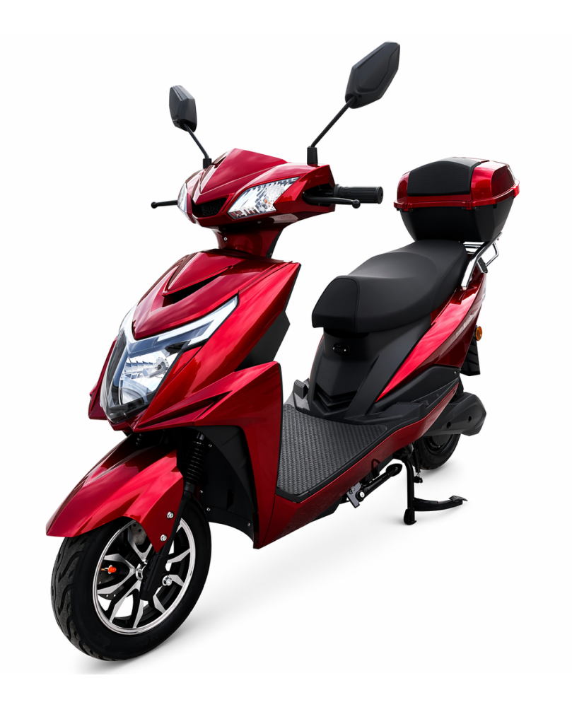 Elektrinis motoroleris Z1000 1000W raudonos spalvos su galine daiktadėže